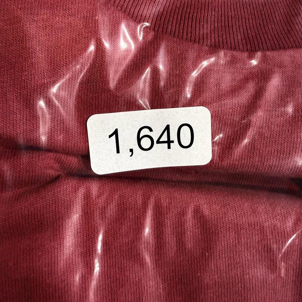 Hanes Mens Large Red Pocket T Shirt 100% Cotton Short Sleeve Crew Neck Basic Tee